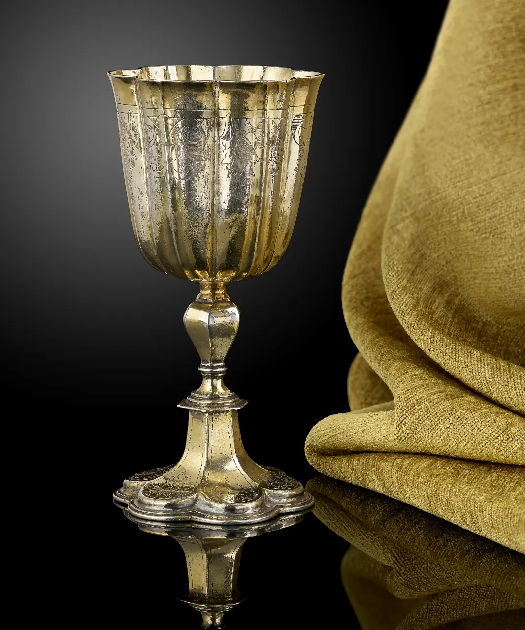 A fine Silver gilt wine cup, German or Swiss c.1630