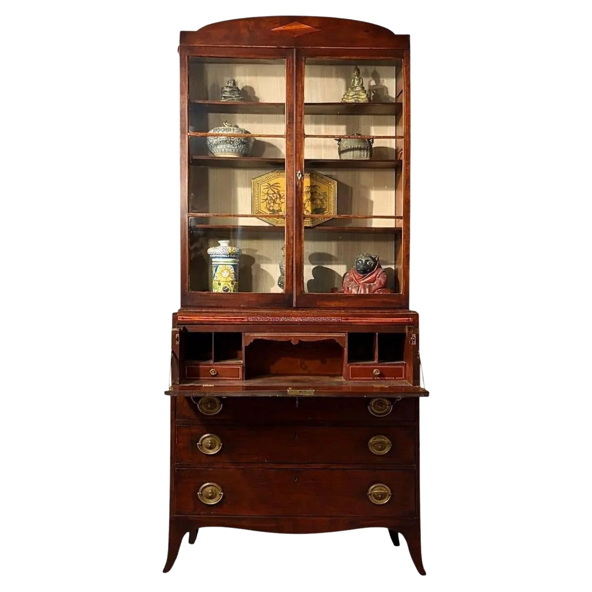 Small 18th century mahogany secretaire bookcase