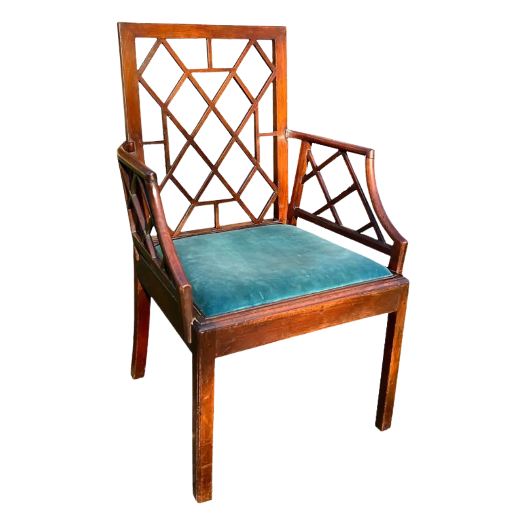 Rare 18th Century Mahogany Cockpen Armchair