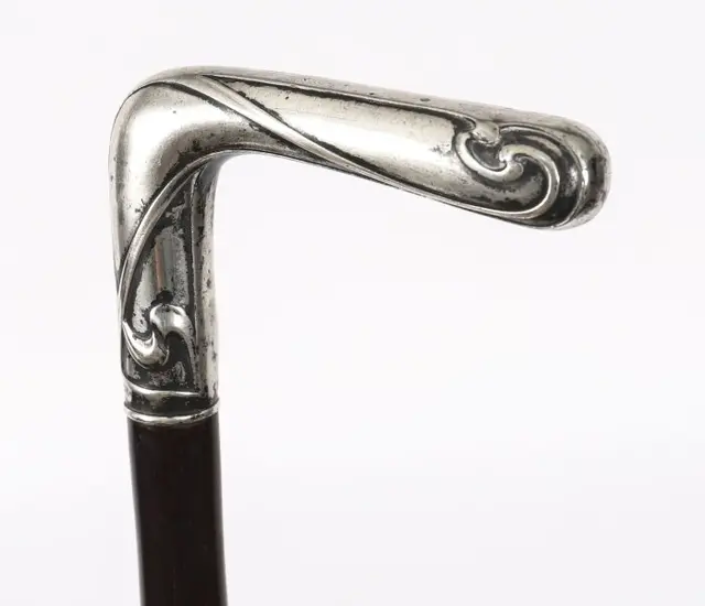 Antique French Silver Walking Cane Stick19th Century 90cm 36inch