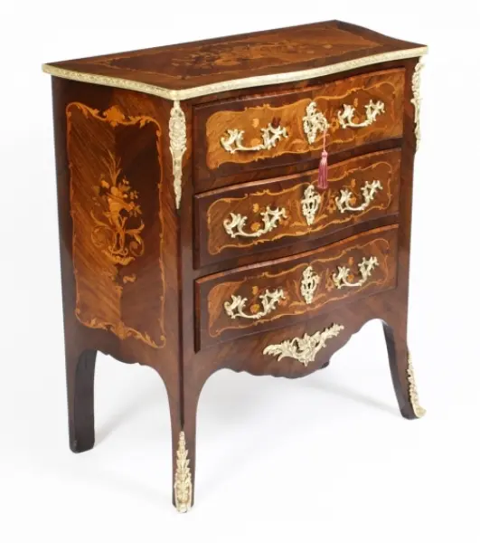 Antique French Louis Revival Kingwood Marquetry Commode c.1880