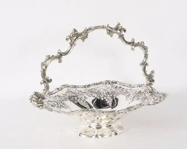 Antique Victorian Silver Plated Fruit Basket Mid19th C