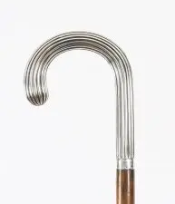 Antique Continental Silver Walking Stick Cane19th C 94cm /35inch
