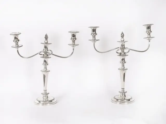 Antique Pair Victorian 3Light Candelabra Garrard & Co C1880