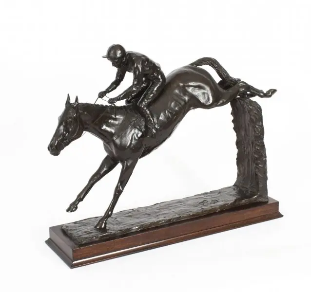 Large Patinated Bronze Figure of "Docklands Express" by Philip Blacker