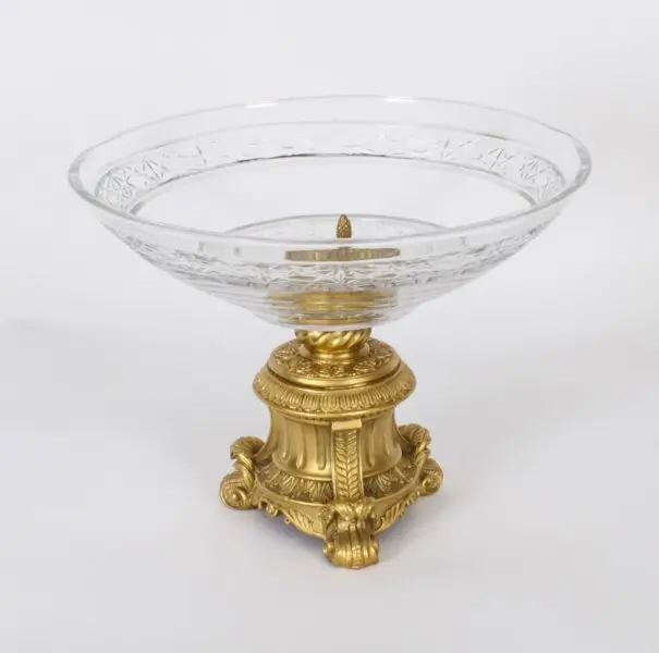 Vintage Ornate Cut Glass & Ormolu Centrepiece Dish 20th C