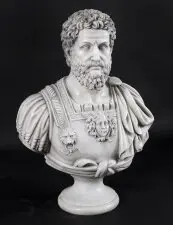 Vintage Italian Marble Bust of Roman Emperor Hadrian 20th C