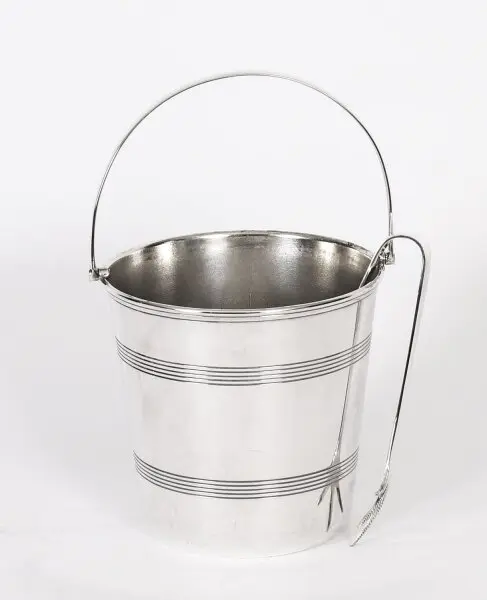 Antique Edwardian Silver Plate Ice Pail Bucket Tongs By Dawson C1900