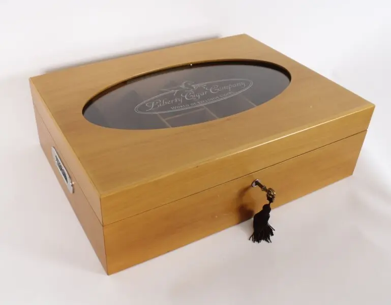 Vintage Fruitwood Display Humidor Mid 20th Century