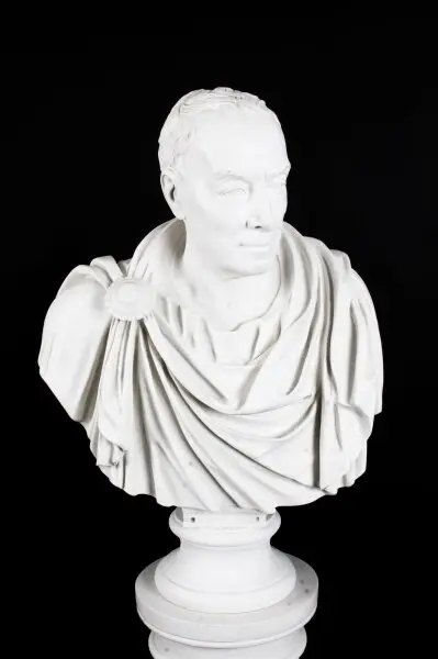 Vintage Marble Bust Roman Statesman Julius Caesar 20th C