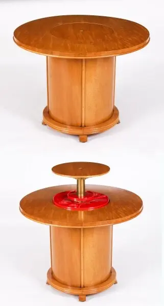 Vintage Art Deco Satin Wood Pop Up Modernist Cocktail Cabinet C1950