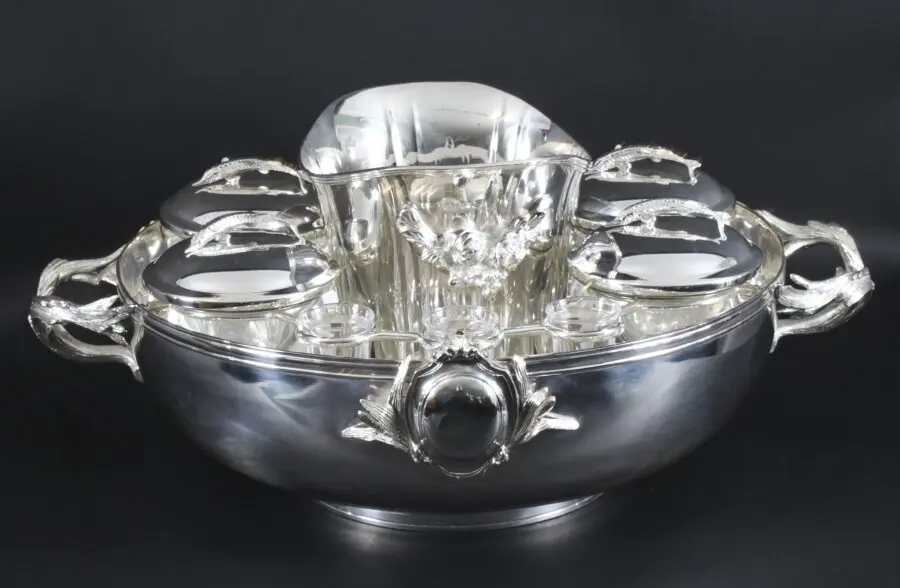 Vintage Silver Plated Caviar & Champagne Cooler 20th Century