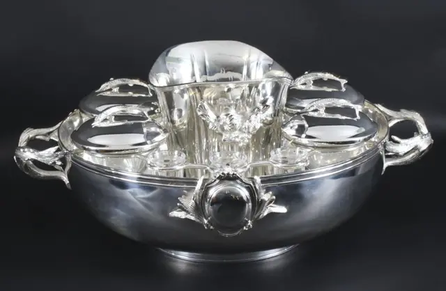Vintage Silver Plated Caviar & Champagne Cooler 20th Century