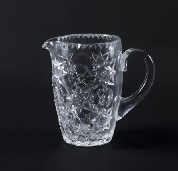 Vintage Cut Glass Crystal Jug Brierley Circa 1960