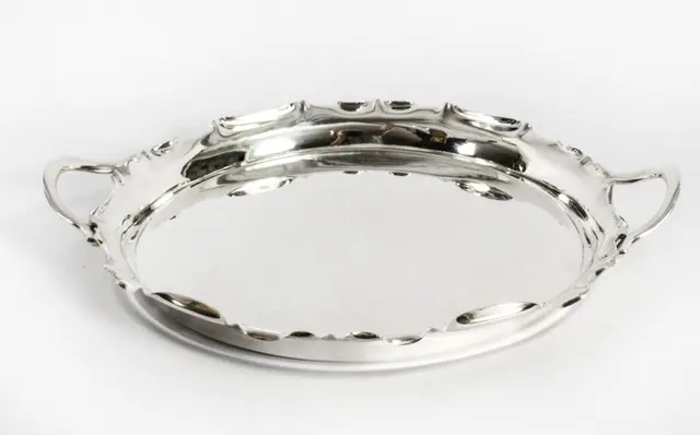 Antique Victorian Silver Plated Twin Handled Tray Walker & Hall 1880