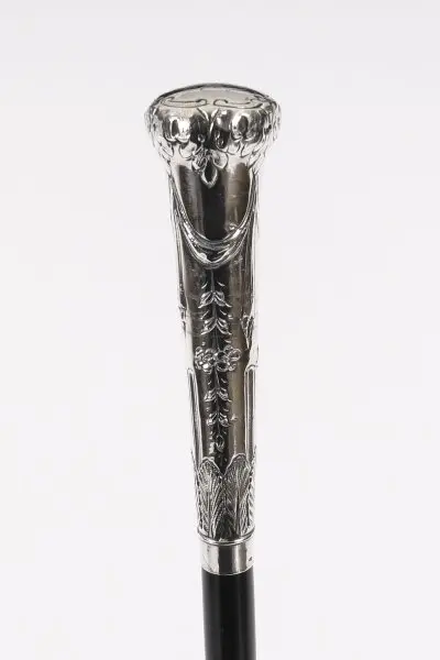 Antique Continental Neo-classical Silver Walking Stick 92cm / 36.5 inches