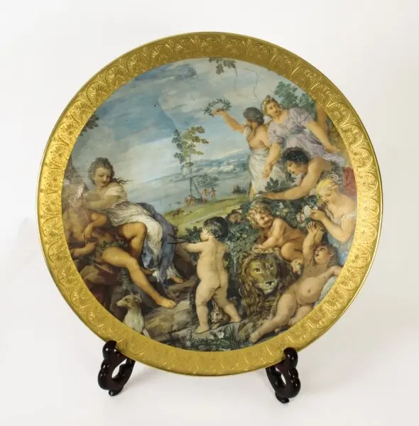 Vintage Italian 45cm Diameter Porcelain Charger C1950 Mid 20th C