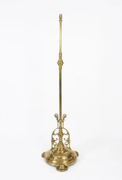 Antique Victorian Brass Standard Lamp 19th C