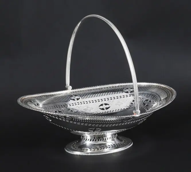 Antique Victorian Silver Plated Neo Classical Fruit Basket c.1860