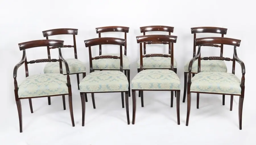 Antique Set 8 Regency Period Scottish Dining Chairs C1820 19th Century