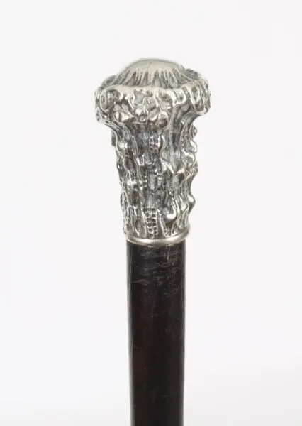 Antique Walking Silve Plated Cane Stick 19th Century 91cm / 36 inches
