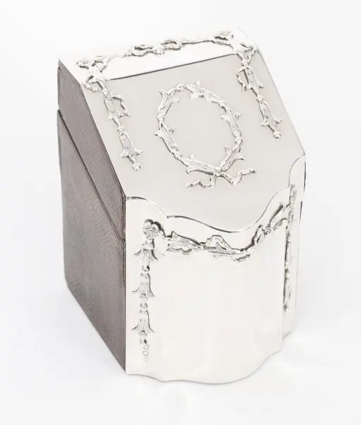 Antique Edwardian Sterling Silver Playing Card Box Casket Circa 1900