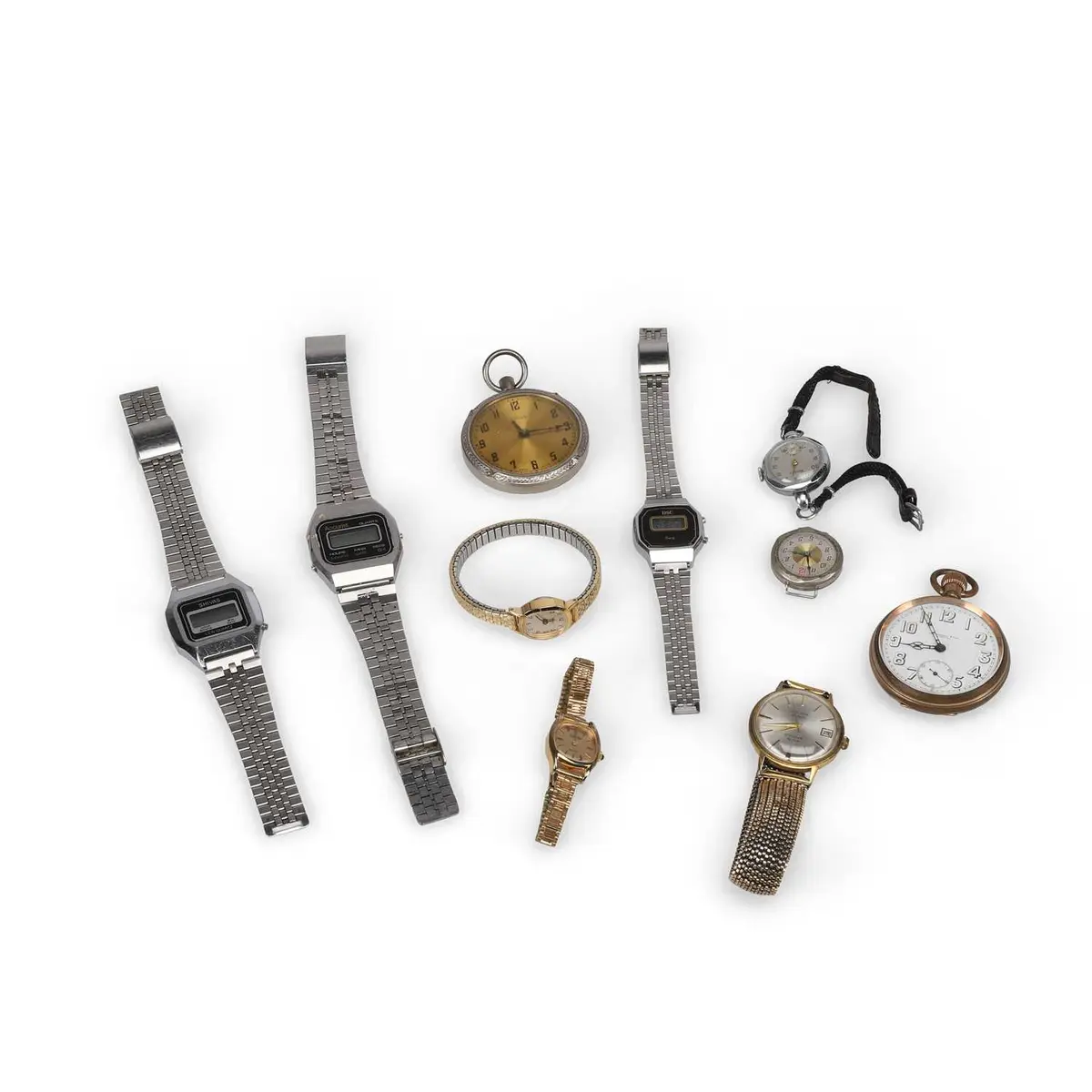 A GROUP OF POCKET WATCHES AND WRIST WATCHES