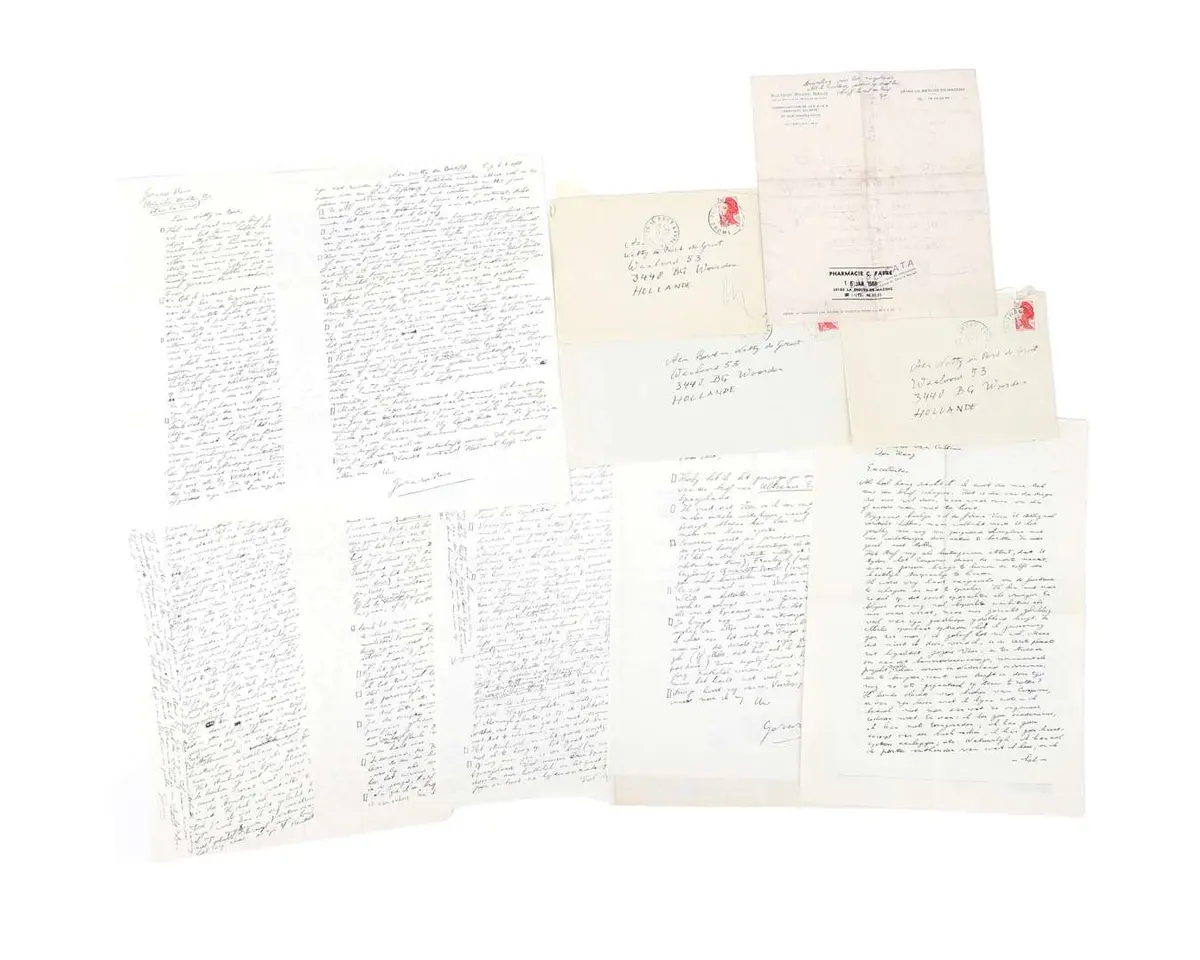 Gerard Reve – 6 original handwritten letters on 7 sheets of paper