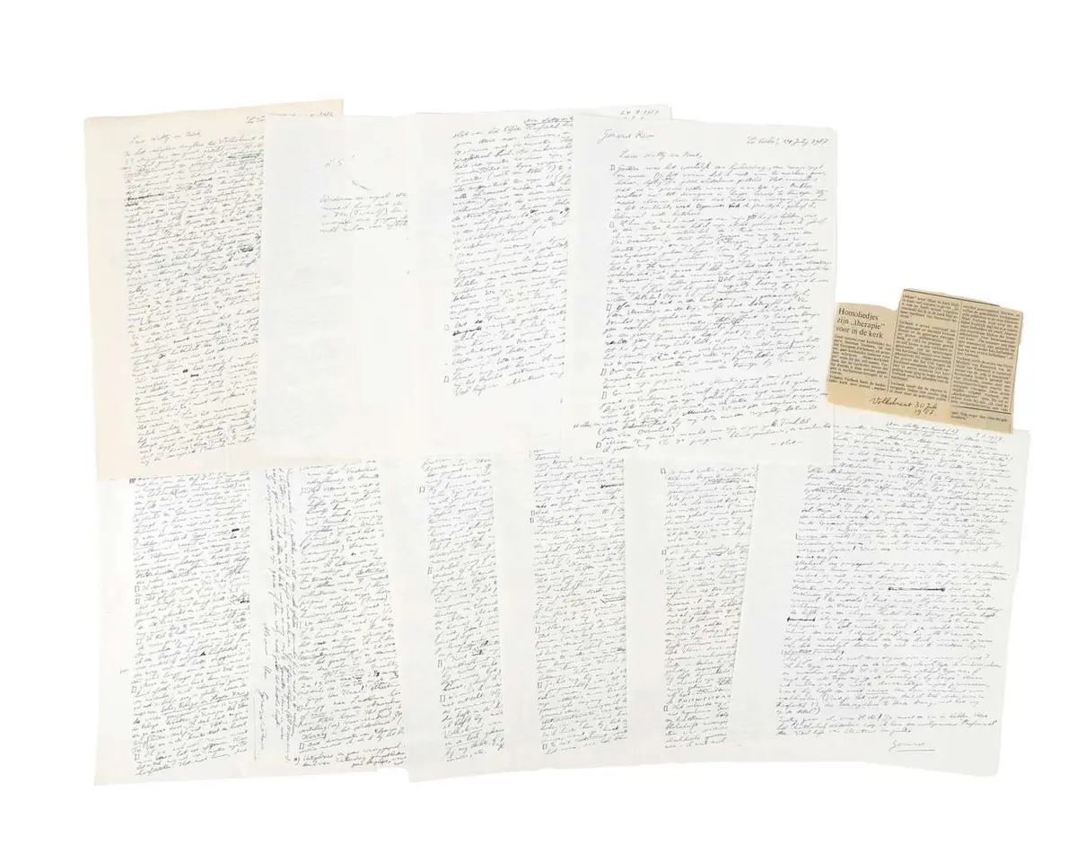 Gerard Reve – 6 original handwritten letters on 10 sheets of paper