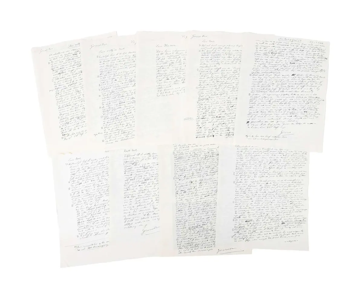Gerard Reve – 6 original handwritten letters on 9 sheets of paper