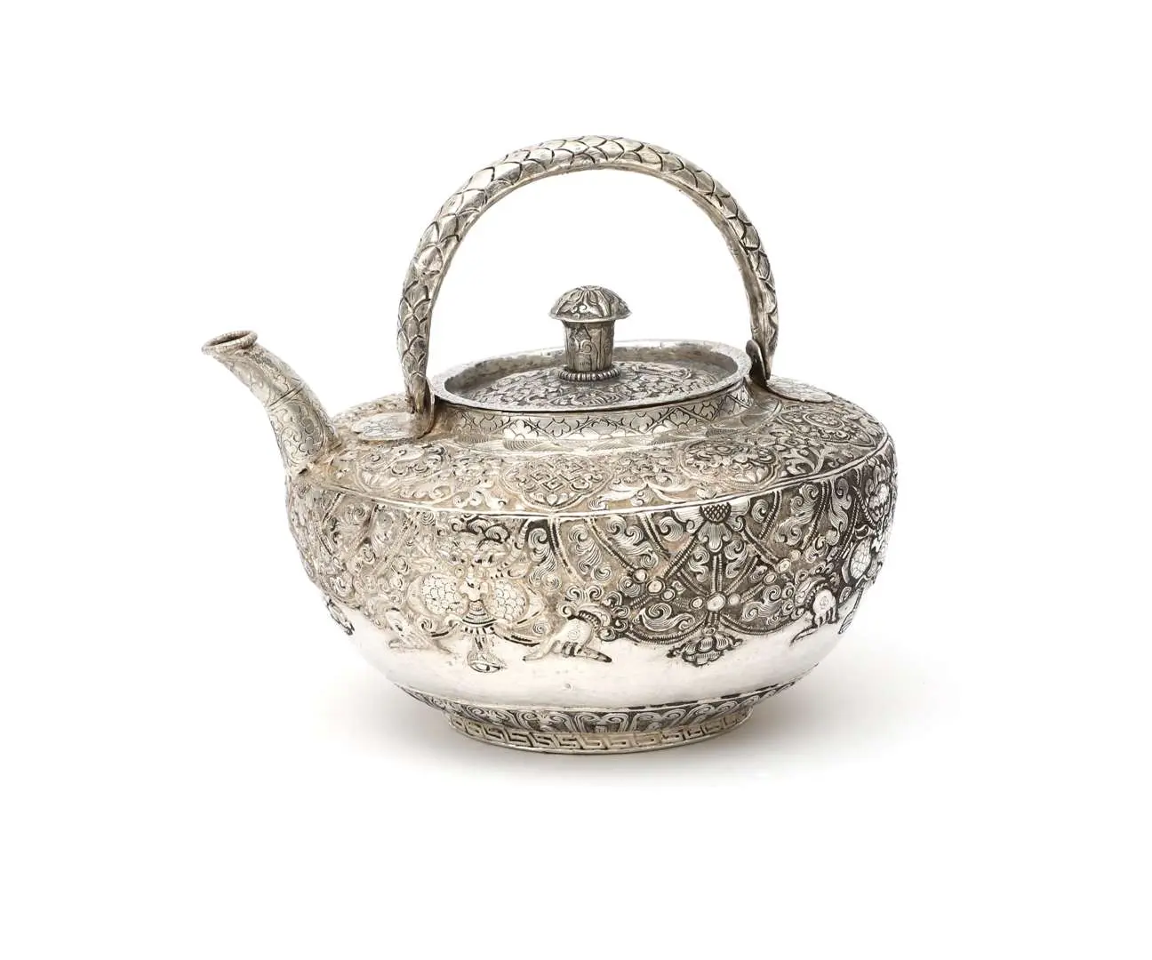 A silver teapot, Asia, 19th/20th century