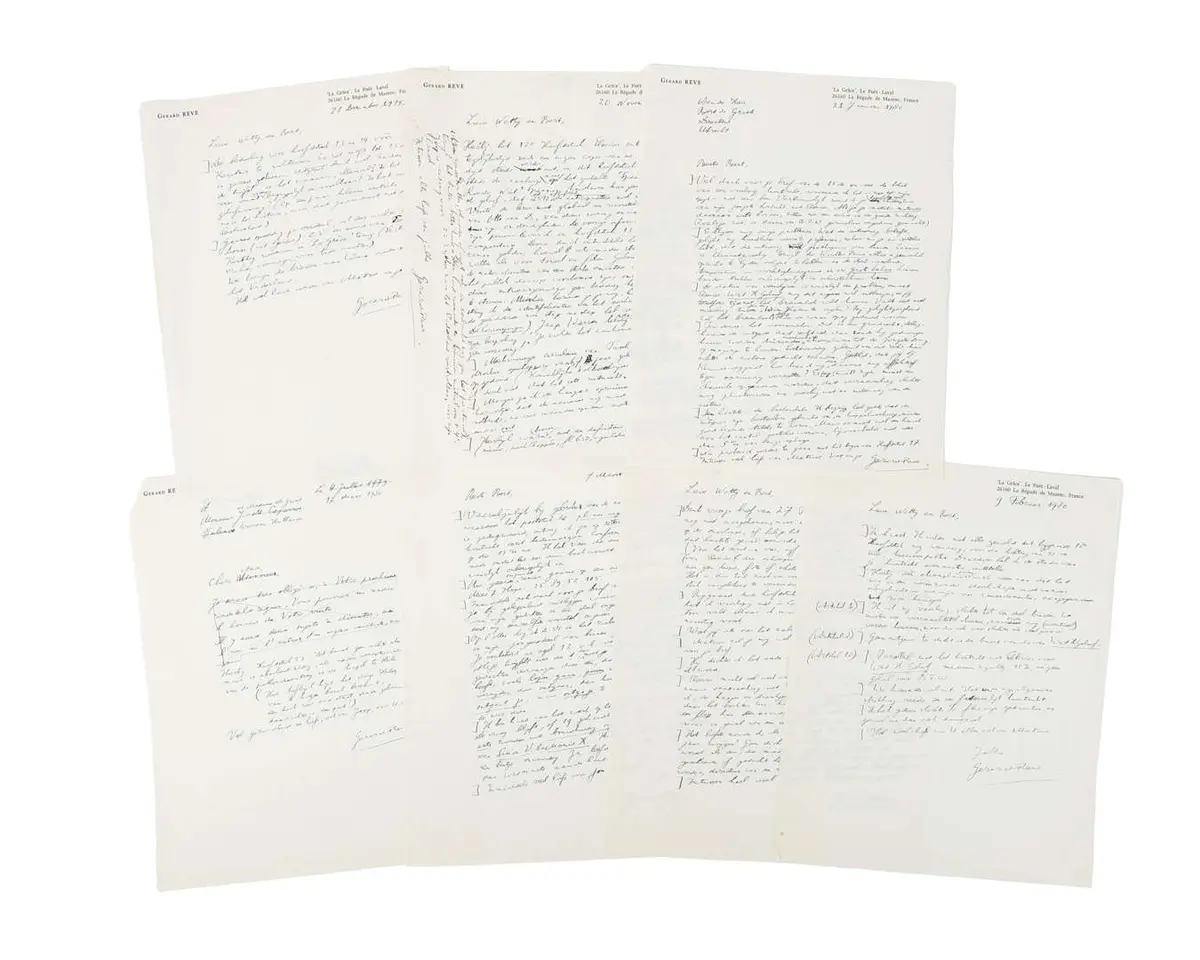 Gerard Reve – 7 original handwritten letters on 7 sheets of paper