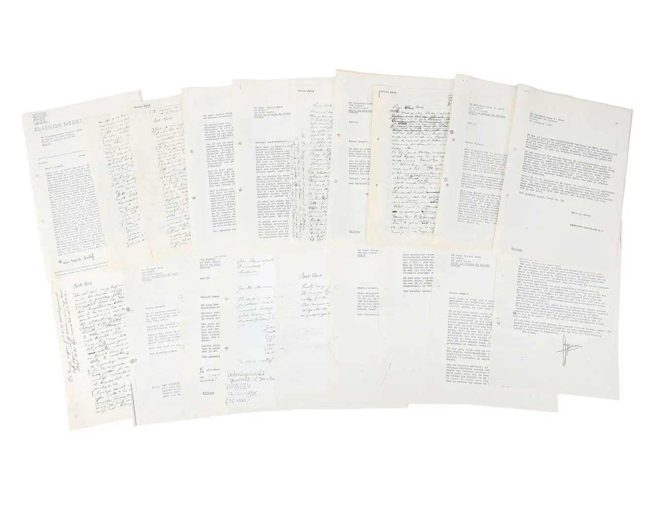 Gerard Reve – 5 original handwritten letters on 8 sheets of paper