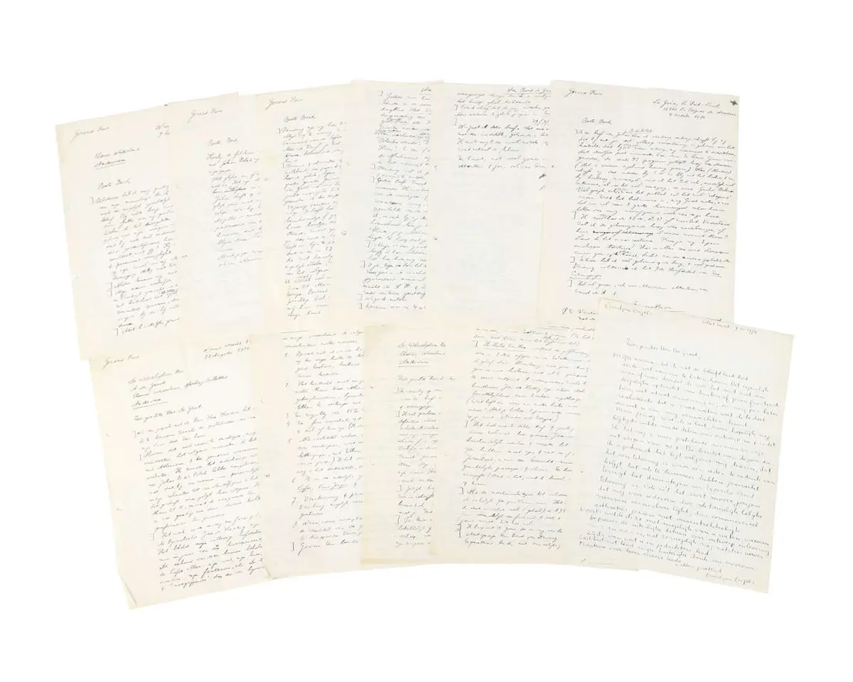 Gerard Reve – 5 original handwritten letters on 10 sheets of paper