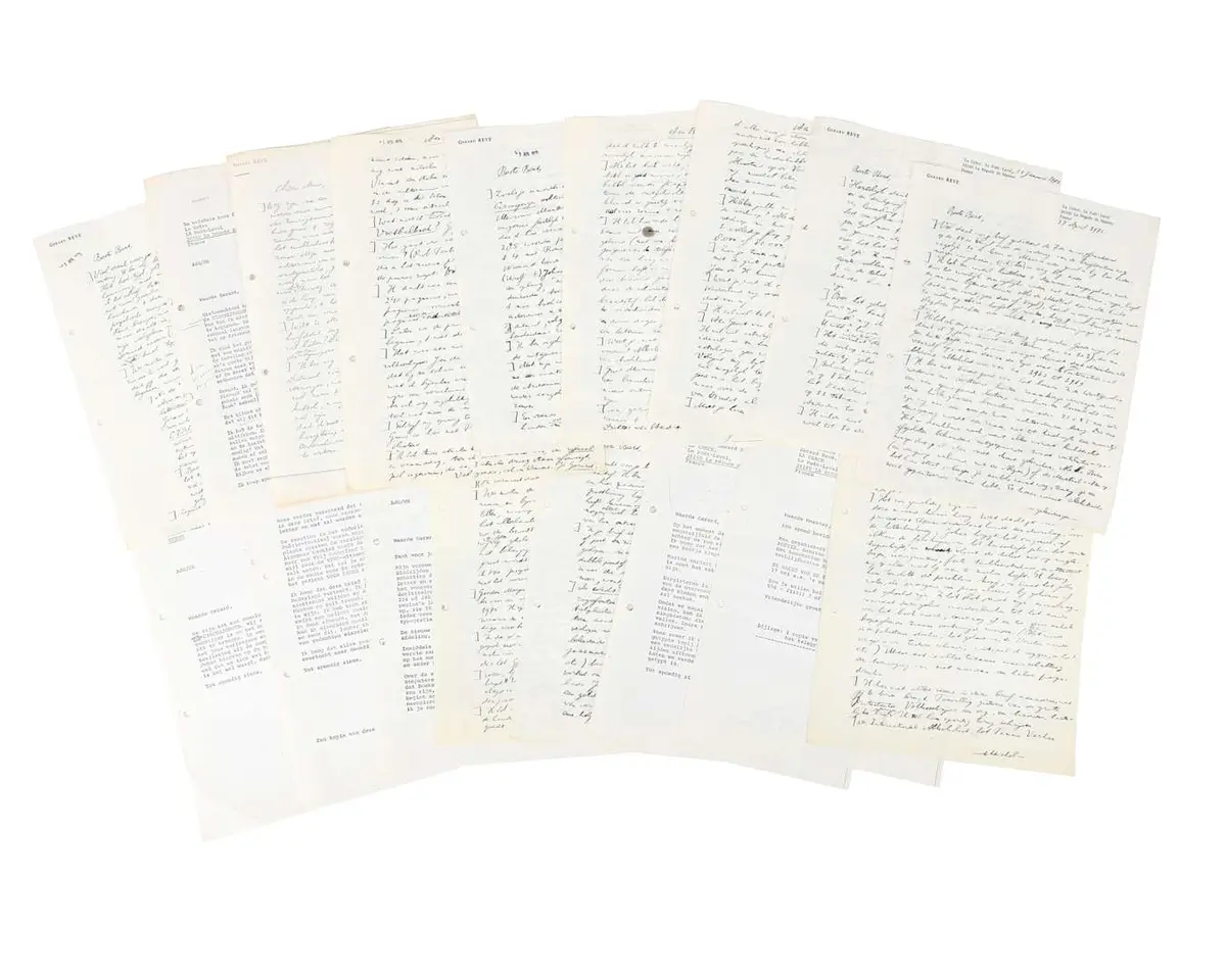Gerard Reve – 5 original handwritten letters on 10 sheets of paper