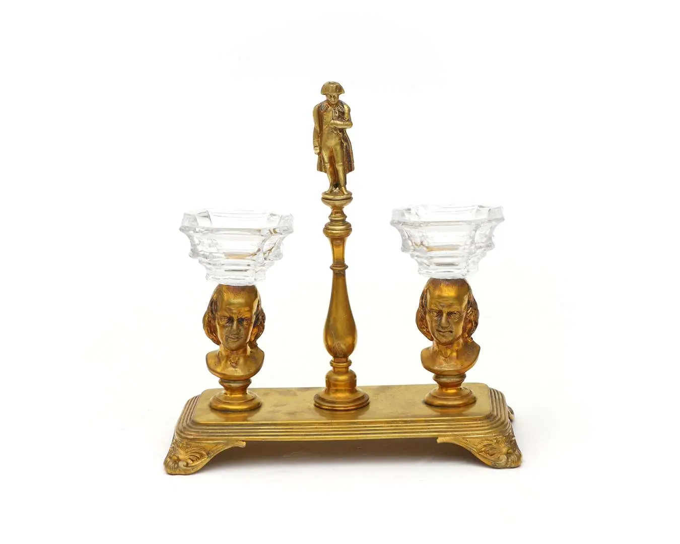 A two-piece gilt-brass salt set, France, Napoleon III, c. 1870
