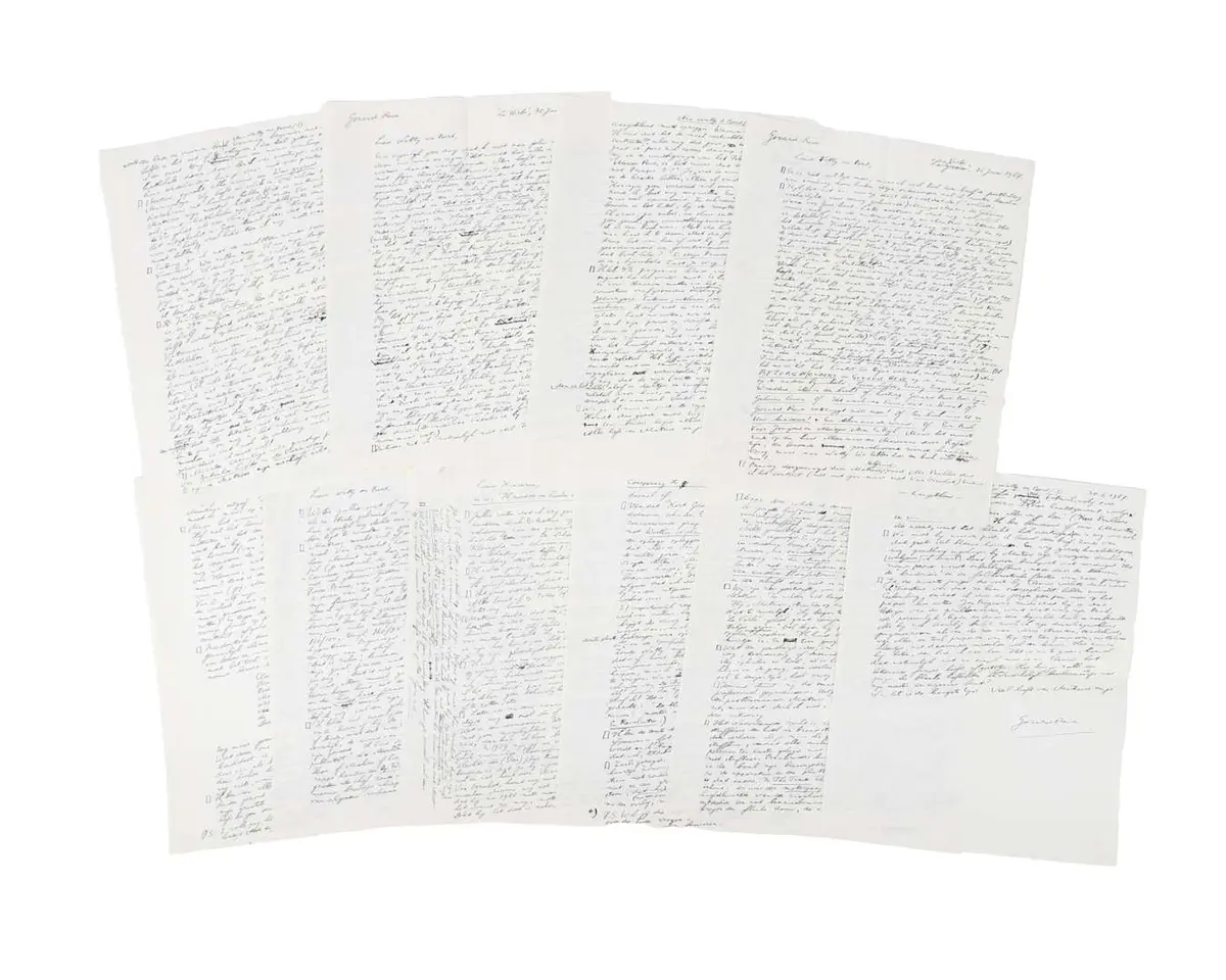 Gerard Reve – 5 original handwritten letters on 10 sheets of paper