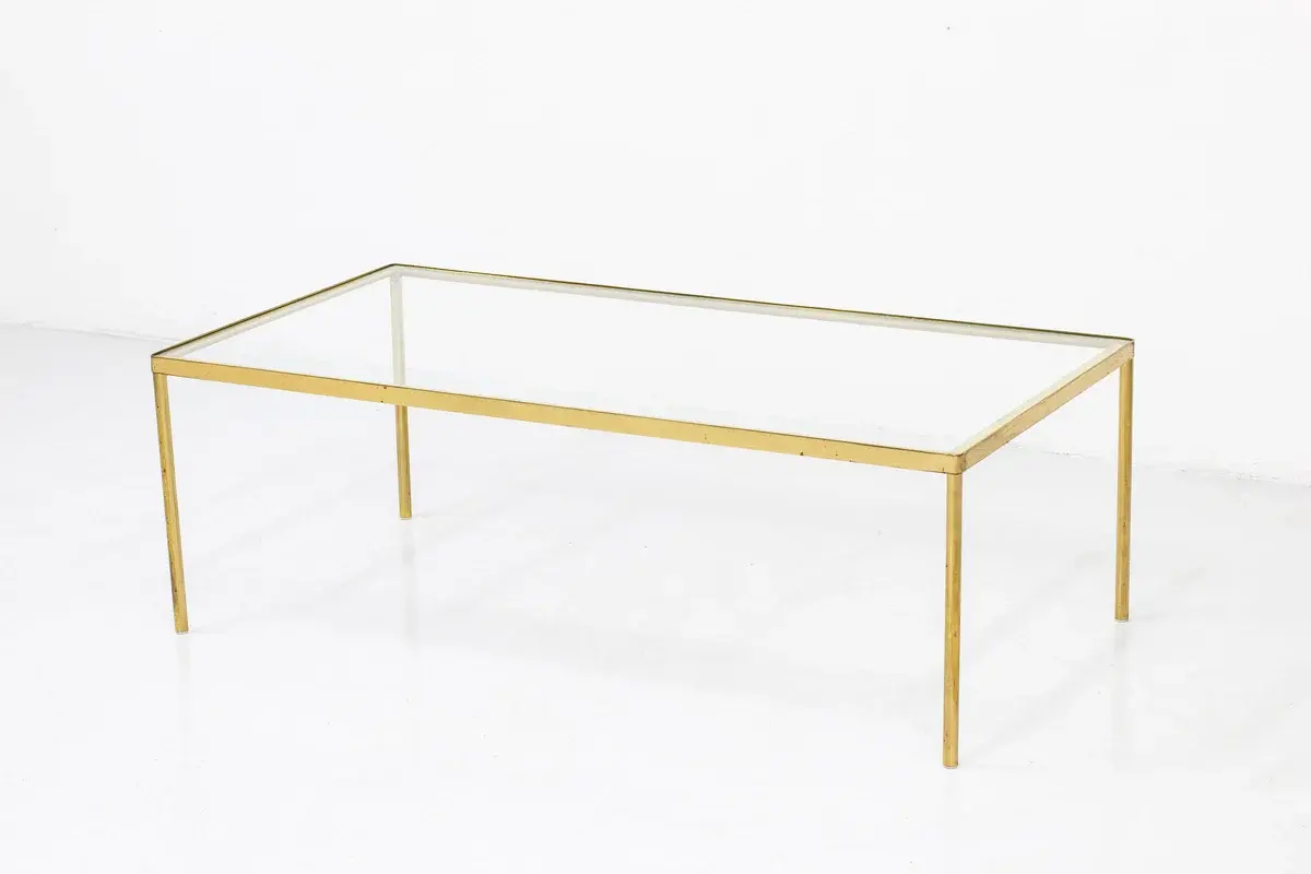 Brass and glass coffee table by Bergboms