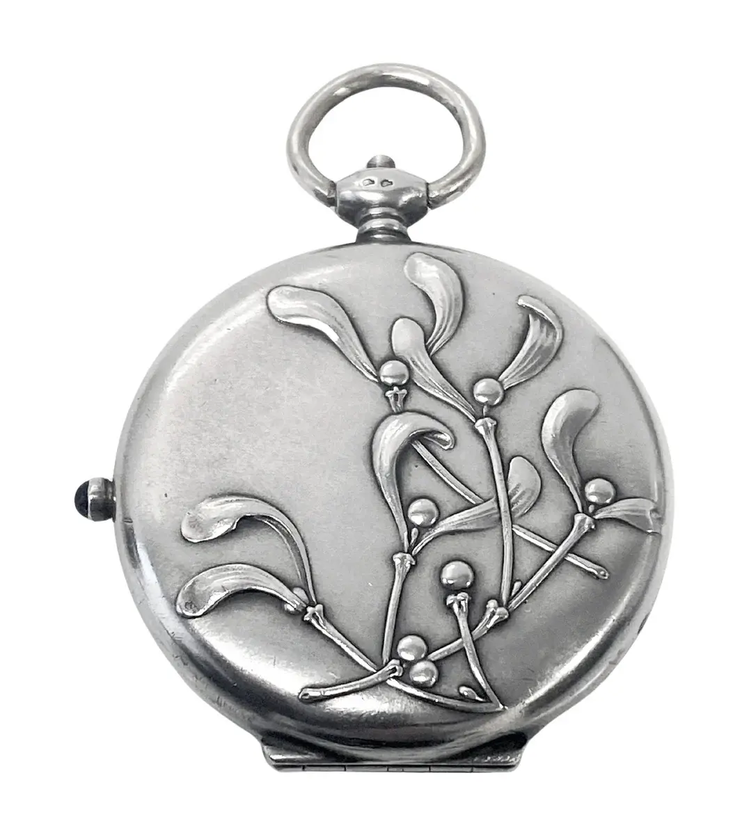 Antique French Silver Art Nouveau Compact C.1900