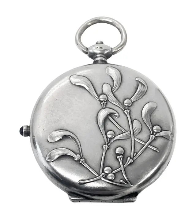 Antique French Silver Art Nouveau Compact C.1900