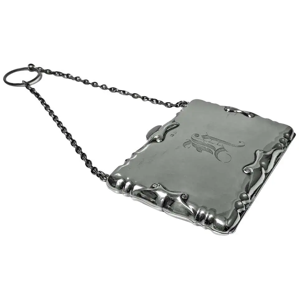 Antique Silver Card Case Aide Memoire Purse Birmingham 1908 William Haseler