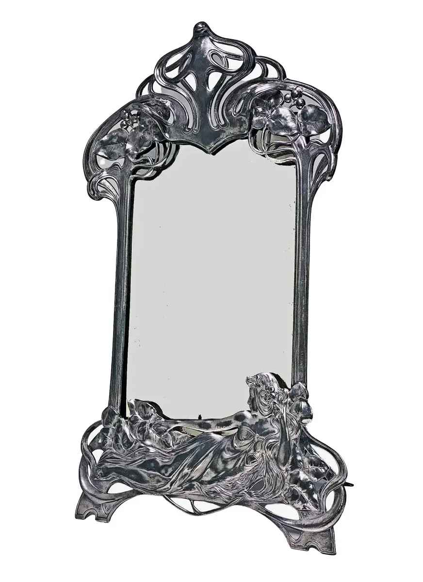 Art Nouveau WMF Maiden Table Mirror, circa 1906, Germany