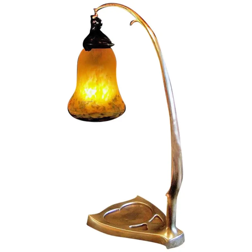 Art Nouveau Muller Frères Desk Lamp, C.1910