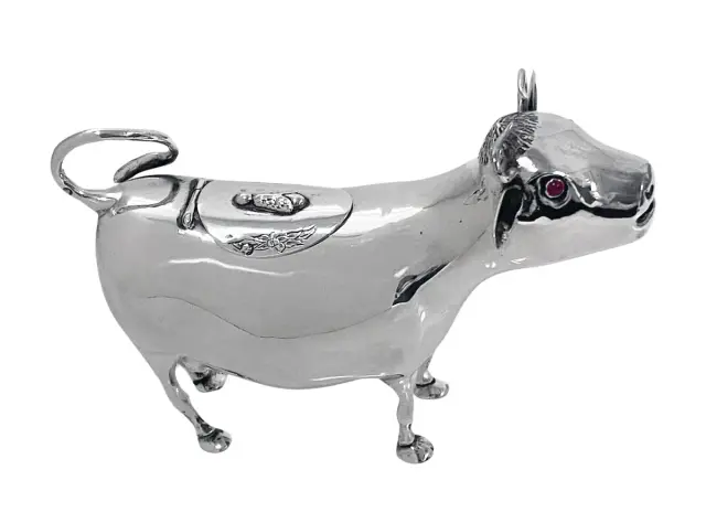 Antique Silver Cow Creamer Dutch C.1910.
