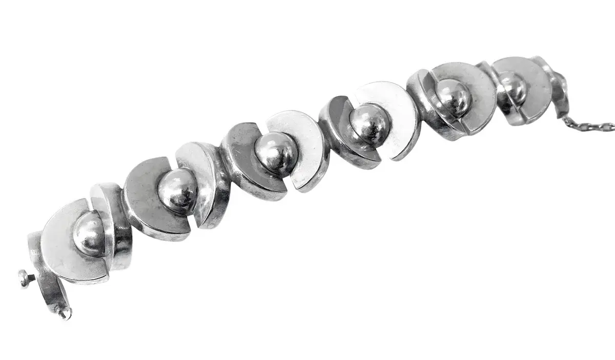 Antoñio Pineda 970 std Silver Mid Century Modernist Bracelet C.1970