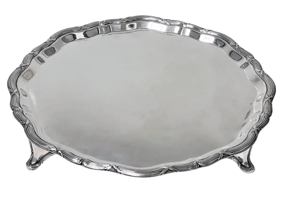 Antique Sterling Silver Salver Tray 1906 by J & J Maxfield Ltd