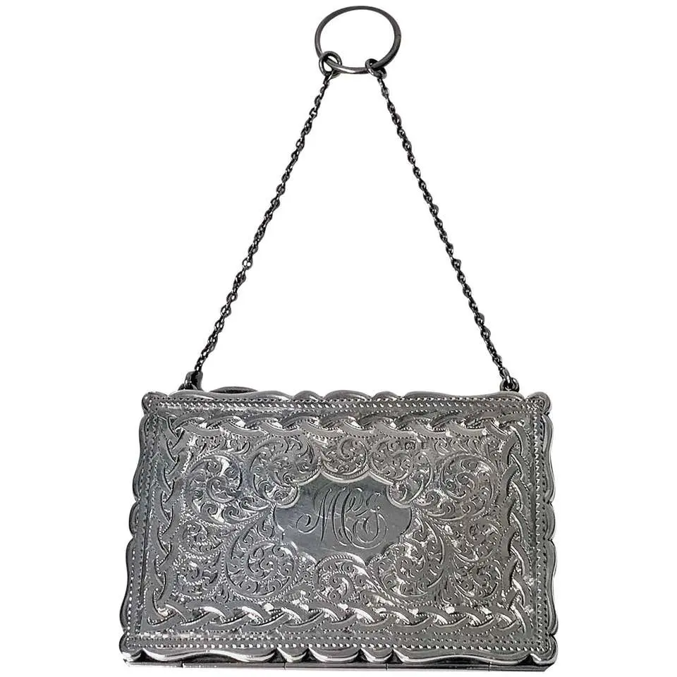Antique Silver Card Case, Birmingham 1910, Adie and Lovekin