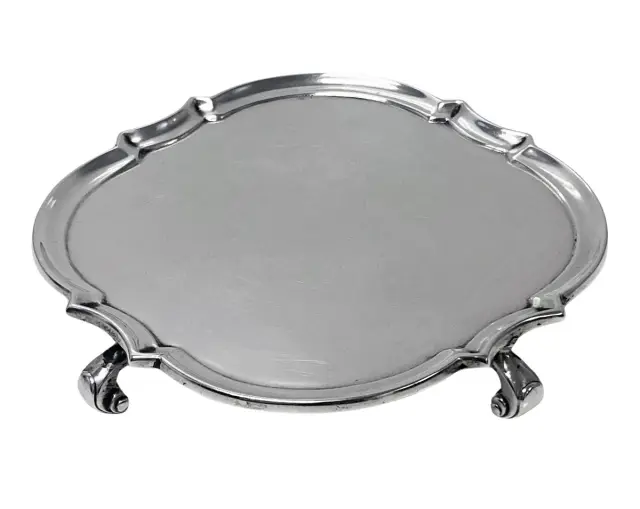 Antique English Britannia Standard Silver Salver Tray Crichton Georgian style