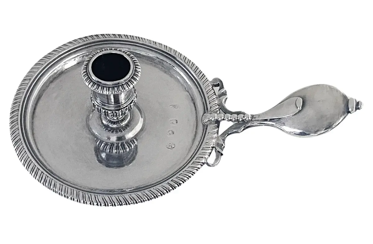 Robert Cooper London 1708 Silver chamberstick Queen Anne Britannia standard