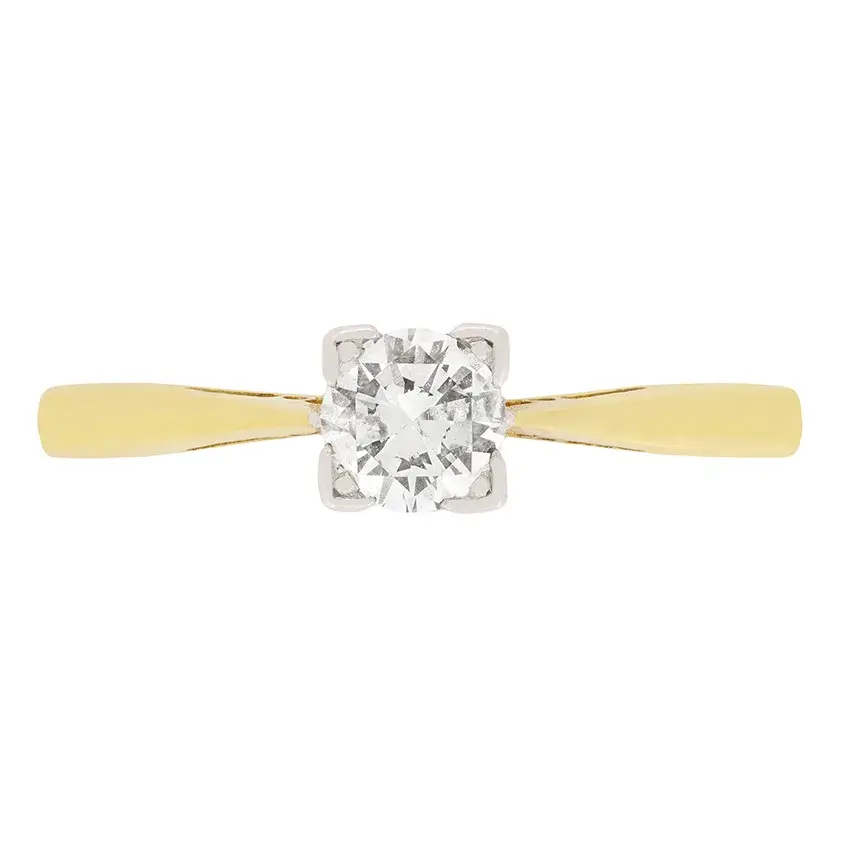 Vintage Diamond Solitaire Engagement Ring, c.1940s